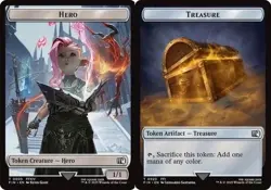 FOIL Hero (0005) Treasure (0023) Double-Sided Token NM-Mint Final Fantasy MTG - Image 1