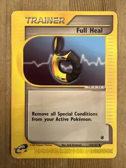 Full Heal 154/165 Pokemon Expedition E Reader Series Vintage TCG DMG 2002 - Image 1
