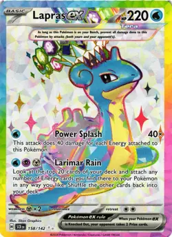 Pokemon TCG Lapras ex 158/142 Sv07: Stellar Crown Full Art Ultra Rare Holo NM - Image 1