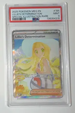 2025 POKEMON MEGA EVOLUTION | SIR #184 LILLIE'S DETERMINATION PSA 9 - Image 1
