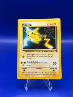 Pikachu #4 1999 WB Black Star Promo Pokemon the First Movie Pokemon TCG MP - Image 1