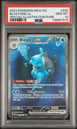 2023 POKEMON MEW EN-151 SPECIAL ILLUSTRATION RARE #200 BLASTOISE EX PSA 10 - Image 1