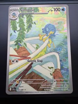 2025 Pokemon TCG Simipour Illustration Rare Holo Sv: Black Bolt 102/086 - Image 1