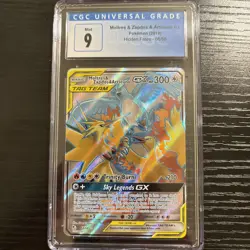 Pokemon 2019 Sun & Moon Hidden Fates Moltres Zapdos Articuno GX #66/68 PSA 9 - Image 1