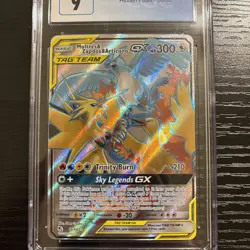 Pokemon 2019 Sun & Moon Hidden Fates Moltres Zapdos Articuno GX #66/68 PSA 9 - Image 2