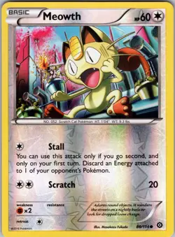 Meowth 88/114 XY - Steam Siege Pokemon TCG LP-NM - Image 1