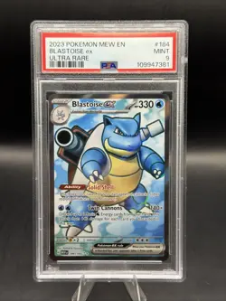 PSA 9 Pokemon 151 English BLASTOISE EX 184/165 ULTRA RARE Full Art - Image 1