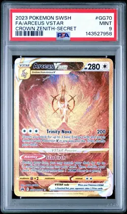 Pokemon Arceus VSTAR Crown Zenith Secret Rare Full Art #GG70 PSA 9 Mint - Image 1