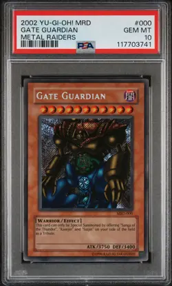 2002 YU-GI-OH! MRD-METAL RAIDERS #000 GATE GUARDIAN PSA 10 - Image 1