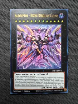 Yugioh Raidraptor-Rising Rebellion Falcon 1st Edition Ultra Rare PHNI-EN045 NM - Image 1