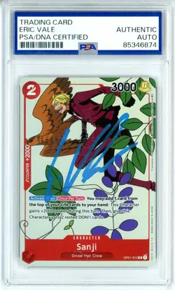 PSA Authentic Signed Eric Vale One Piece CCG Sanji OP01-013 Gift Collection 2023 - Image 1