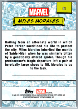 2024 Topps Chrome Marvel MILES MORALES Base Card #81 - Image 2