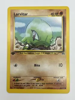 Larvitar 1st Edition 57/75 - Pokemon Card - Neo Discovery Common - M/NM - Image 1