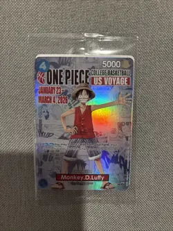 One Piece Monkey.D.Luffy College Basketball US Voyage Promo Card - Image 1