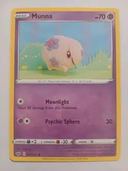 Munna 087/202 NM Non Holo Adorable Asako Ito Crocheted Art Pokemon Card! - Image 1