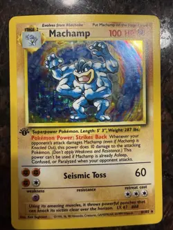 Machamp Holo Rare 100 HP Base Set 1st Edition Pokemon Card 8/102 Wizards 1999 - Image 1