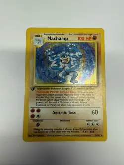 Pokemon TCG Machamp 1st Edition Holo Rare Card Base Set 8/102 - Image 1