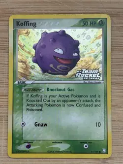 Reverse Holo Stamped Koffing Pokemon Card Ex Team Rocket Returns 61/109 - Image 1