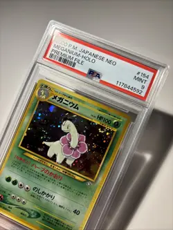 PSA 9 Mint 2000 Pokemon Japanese Neo Meganium Holo #154 Premium File - Image 2