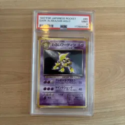 Dark Alakazam Holo PSA 9 1997 Pokemon Japanese Rocket #65 W/ SWIRL !!! - Image 1