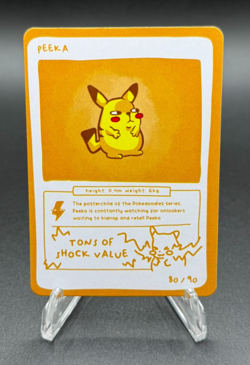 Pokedoodles Peeka 80/90 - Pokemon Pikachu Fan Art Card - Image 1