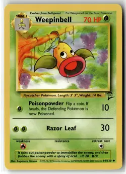 Weepinbell ⭐ 64/130 Uncommon Base Set 2 2000 Pokemon NM - Image 1
