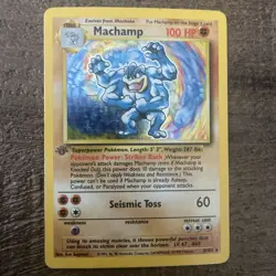 Machamp 8/102 HOLO Rare 1st Edition Base Set 1999 WOTC Pokemon TCG MP Free Ship - Image 1