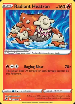 Pokemon Radiant Heatran (27/216) Astral Radiance LP HOLO - Image 1