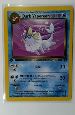 LP Excellent pokemon Dark Vaporeon 45/82 Team Rocket LP - Image 1