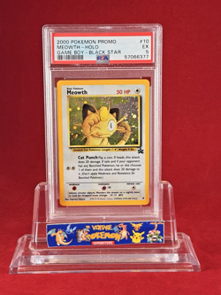 2000 Pokemon Black Star Promo Game Boy MEOWTH holo Card #10 PSA 5 - Image 1