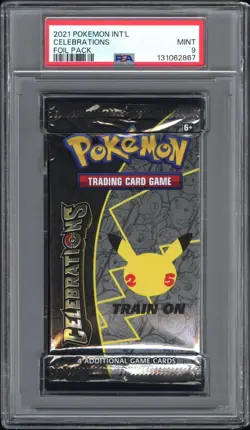 PSA Graded Mint 9 Pokemon Celebrations Foil Pack 2021 - Image 1