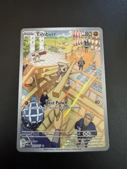 Pokemon TCG Timburr 183/167 Illustration Rare Holo Twilight Masquerade Card - Image 1