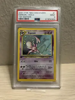 MINT- PSA 9 1st Edition Espeon Neo Discovery Holo Rare WOTC Pokemon - Image 1