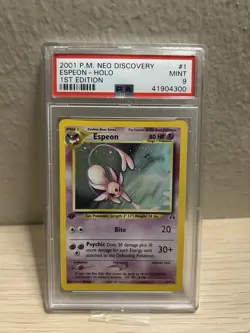 MINT- PSA 9 1st Edition Espeon Neo Discovery Holo Rare WOTC Pokemon - Image 4