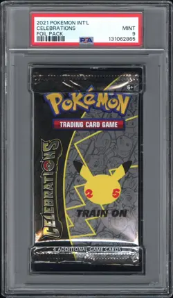 PSA Graded Mint 9 Pokemon Celebrations Foil Pack 2021 - Image 1