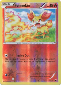 Fennekin 11/124 XY Fates Collide REVERSE HOLO PERFECT MINT! Pokemon - Image 1