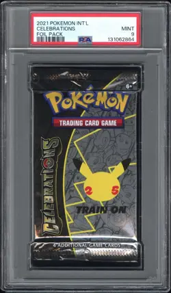 PSA Graded Mint 9 Pokemon Celebrations Foil Pack 2021 - Image 1