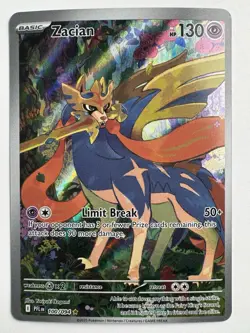 Zacian 100/094 – Pokemon ME02 Phantasmal Flames – Holo Rare Metal NM - Image 1
