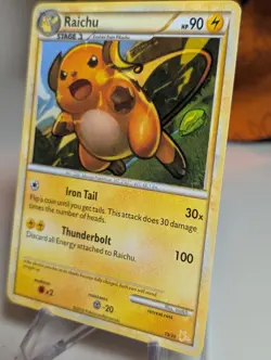 Pokemon Card Raichu 19/30 Common HGSS Trainer Kit Gyarados Raichu Deck NM - Image 3