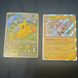 Pokemon TCG Sword & Shield Pikachu Raichu 2 Card Holo Lot 132/198 132/197 - Image 1