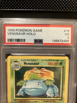 1999 POKEMON BASE SET UNLIMITED #15 VENUSAUR-HOLO PSA 3 - Image 3