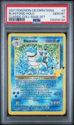8281 Blastoise 2021 Pokemon Sword & Shield Celebrations Classic #2 PSA 10 - Image 1