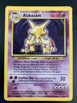 Pokemon TCG Alakazam Base Set 1/102 Holo Unlimited Holo Rare - Image 1