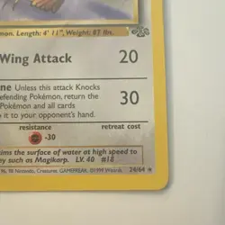 Wizards Pokemon TCG Pidgeot Base Set No.24/64 1st Edition Rare Holo 1999 HP80 - Image 3