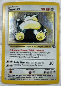 Pokemon TCG Snorlax Jungle Set 11/64 Holo Rare 1999 WOTC VTG MP/HP - Image 1