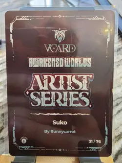 VCard Awakened Worlds: First Edition - Suko Box Topper Artist Card Bunny Carrot - Image 3