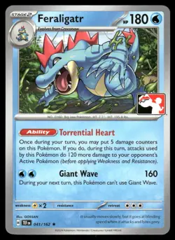 Pokemon Cards Feraligatr 041/162 PRIZE PACK Temporal Forces Rare NM - Image 1