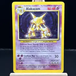 Alakazam Holo Pokemon Card WOTC 1/102 Base Set Rare Vintage 1999 - Image 1