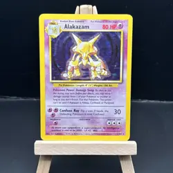 Alakazam Holo Pokemon Card WOTC 1/102 Base Set Rare Vintage 1999 - Image 2