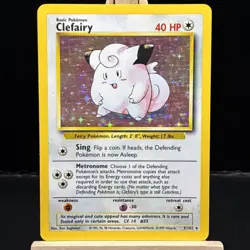 Clefairy 5/102 Base Set Holo Rare Pokemon Card 1999 WOTC TCG Vintage Pokemon - Image 1